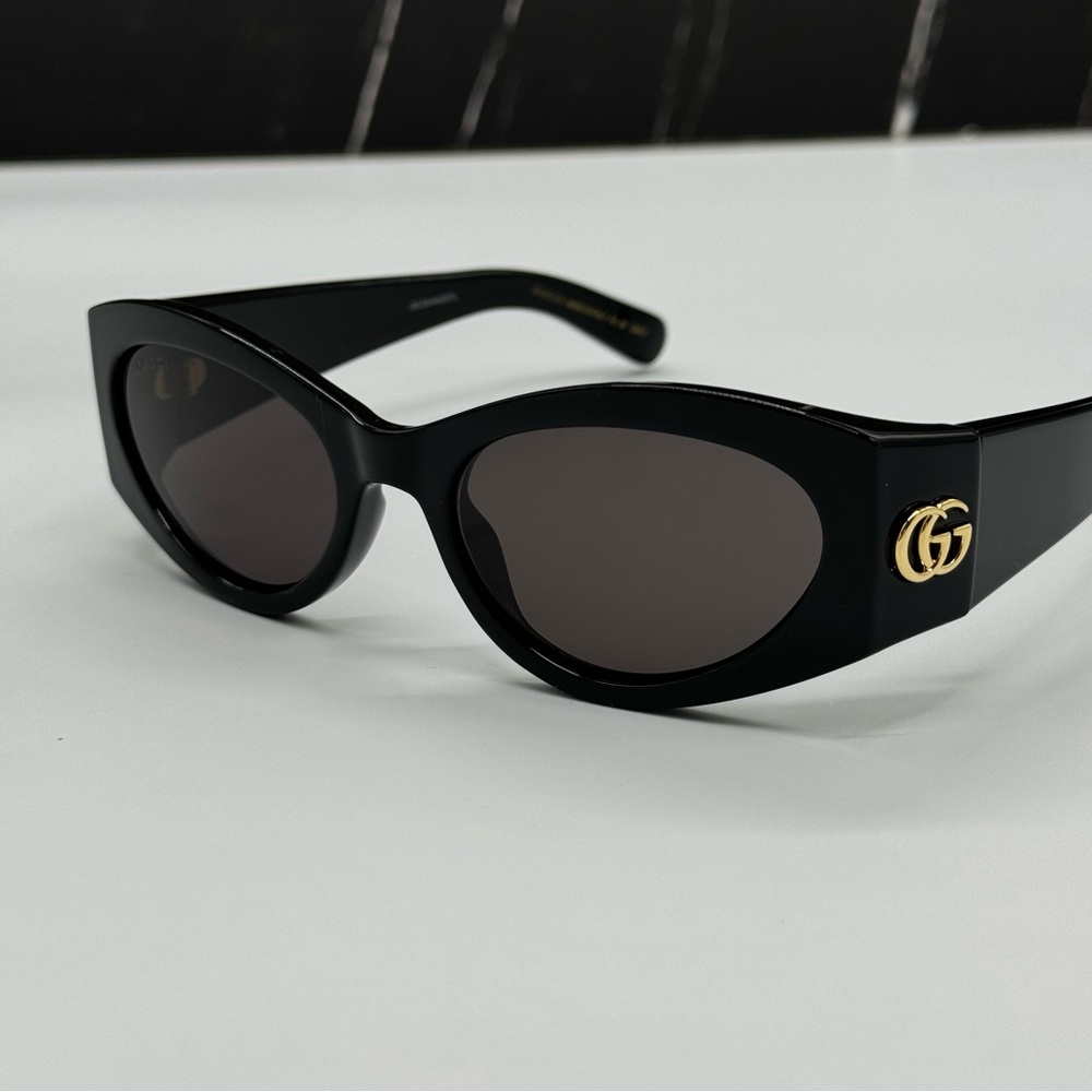 NEW GG1401S 001 GUCCI BLACK GRAY OVAL WOMEN GUCCI SUNGLASSES - Picture 10 of 15